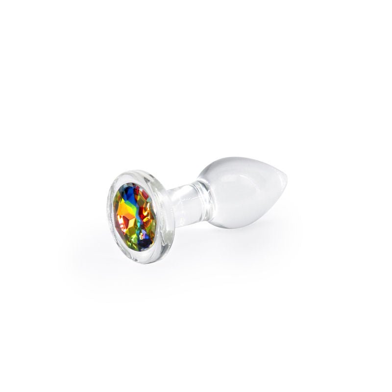 Ns Novelties Raibow glass butt plug size S side view | Flirtybay.com.au